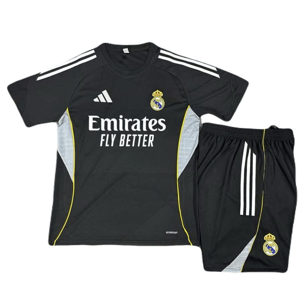 Kinder-Set Real Madrid Training 25/26 Trikot Und Shorts Schwarz