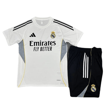 Kinder-Set Real Madrid Training 25/26 Trikot Weiß Und Shorts