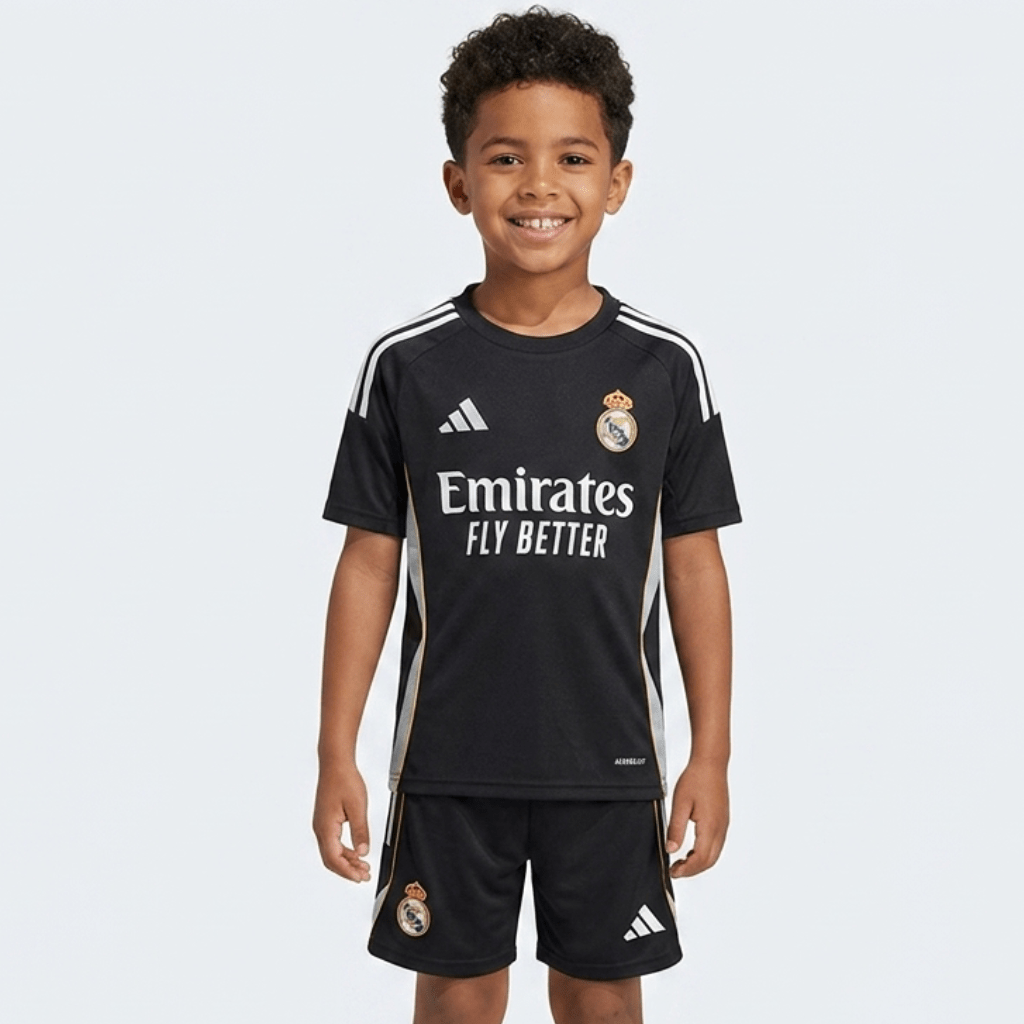Kinder-Set Real Madrid Training 25/26 Trikot Und Shorts Schwarz