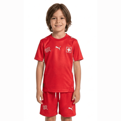 Kinder-Set Schweiz Heimtrikot 26/27 Trikot und Shorts