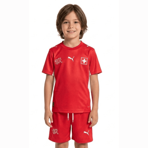 Kinder-Set Schweiz Heimtrikot 26/27 Trikot und Shorts