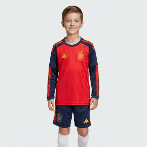 Kinder-Set Spanien Langarm Heimtrikot 26/27 Trikot und Shorts