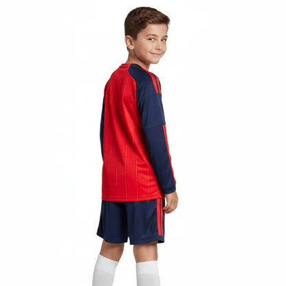 Kinder-Set Spanien Langarm Heimtrikot 26/27 Trikot und Shorts
