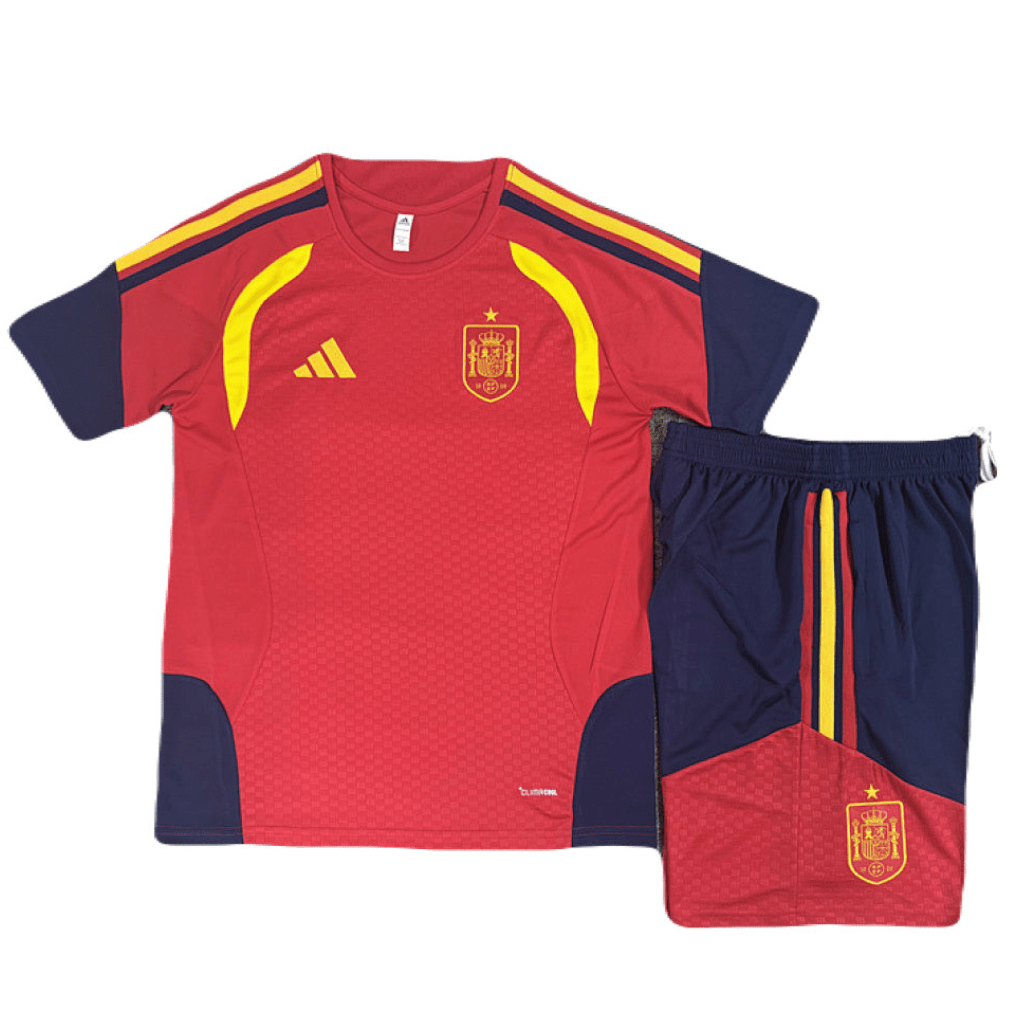 Kinder-Set Spanien Training 26/27 Trikot Rot Und Shorts