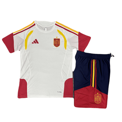 Kinder-Set Spanien Training 26/27 Trikot Weiß Und Shorts