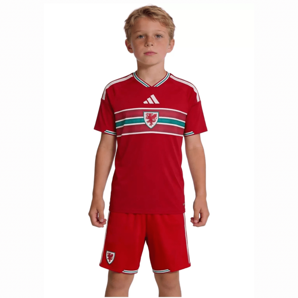 Kinder-Set Wales Heimtrikot 26/27 Trikot und Shorts Rot