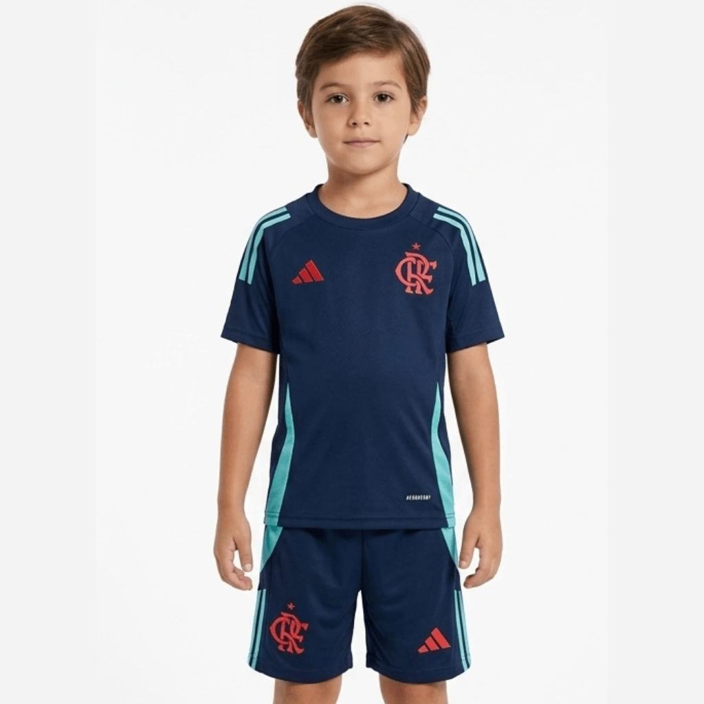 Kinder-Set Flamengo Training 25/26 Trikot und Shorts Dunkelblau