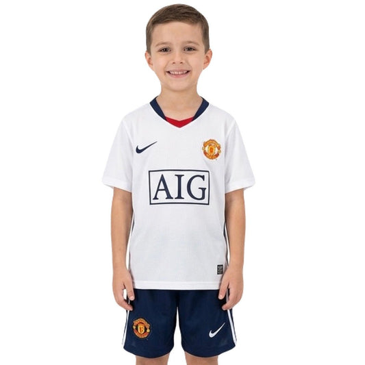 Manchester United Kinder-Set Auswärtstrikot 2008/09 Trikot und Shorts (Retro)