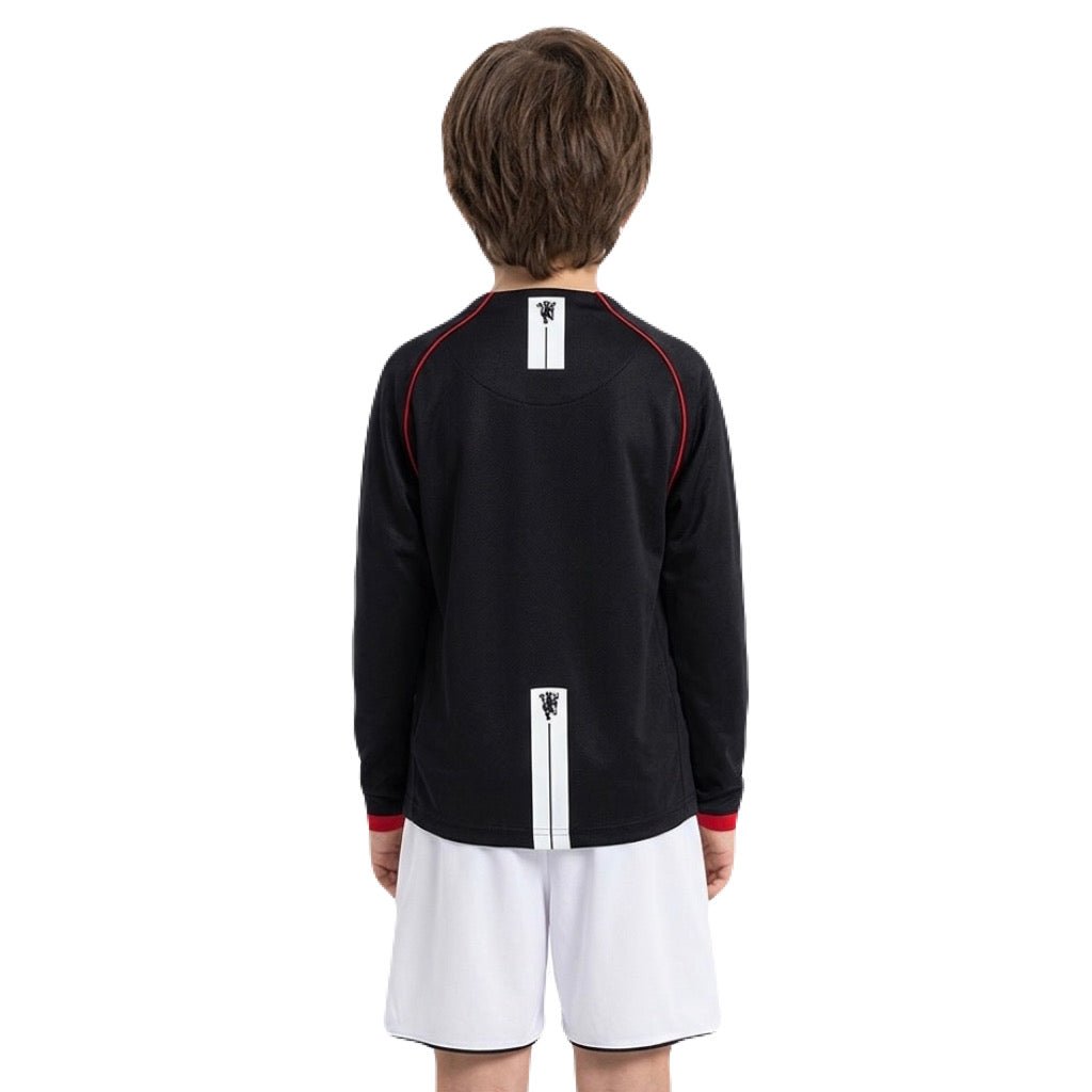 Manchester United Kinder-Set Auswärtstrikot Langarm 2007/08 Trikot und Shorts (Retro)