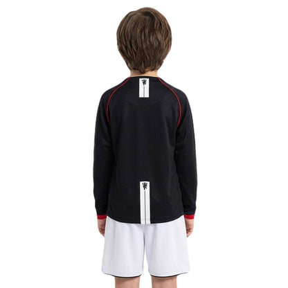 Manchester United Kinder-Set Auswärtstrikot Langarm 2007/08 Trikot und Shorts (Retro)