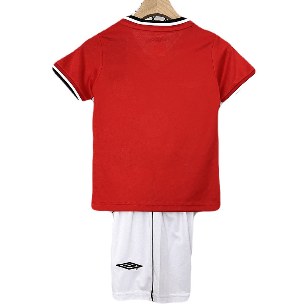 Manchester United Kinder-Set Heim 00/01 Rot und Weiß (Retro)