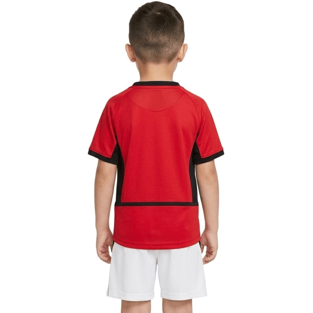 Manchester United Kinder-Set Heimtrikot 02/04 Rot und Weiß (Retro)