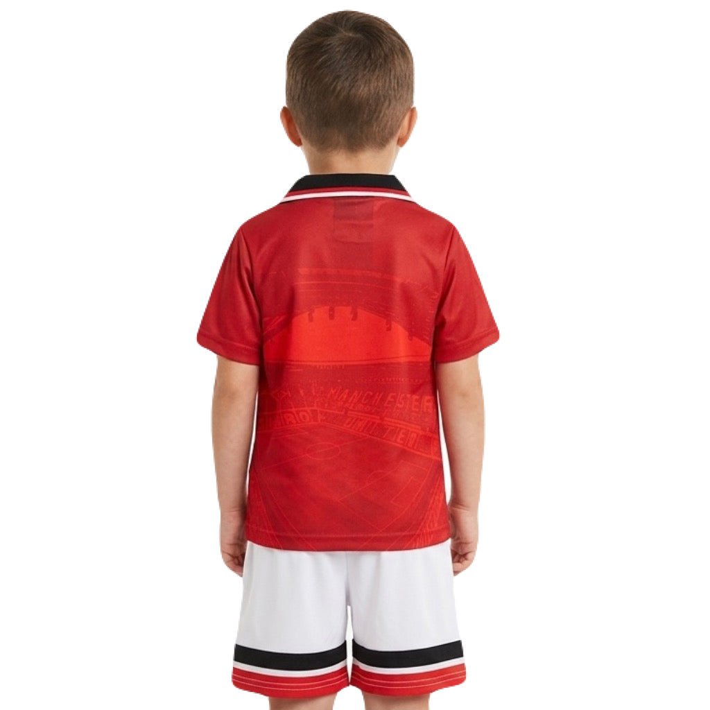 Manchester United Kinder-Set Heimtrikot 94/96 Rot und Weiß (Retro)
