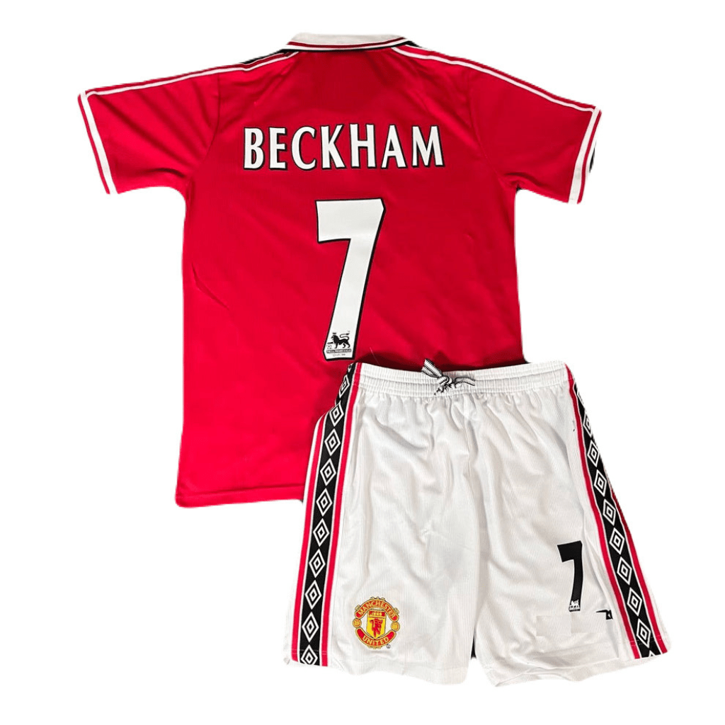 Manchester United Kinder-Set Heimtrikot 98/99 Rot und Weiß (Retro)