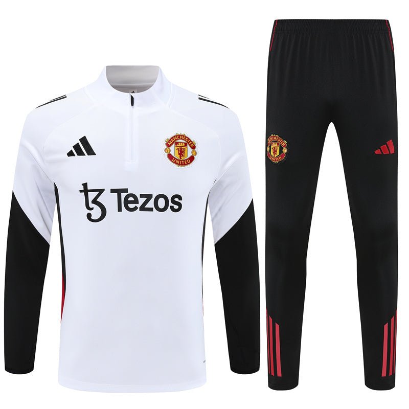 Manchester United Trainingsanzug 25/26 Herren Jacke Weiß und Hose