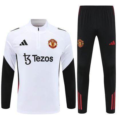 Manchester United Trainingsanzug 25/26 Herren Jacke Weiß und Hose