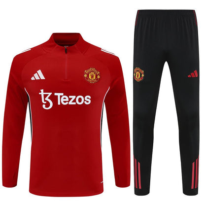 Manchester United Trainingsanzug 25/26 Herren Jacke Rot und Hose