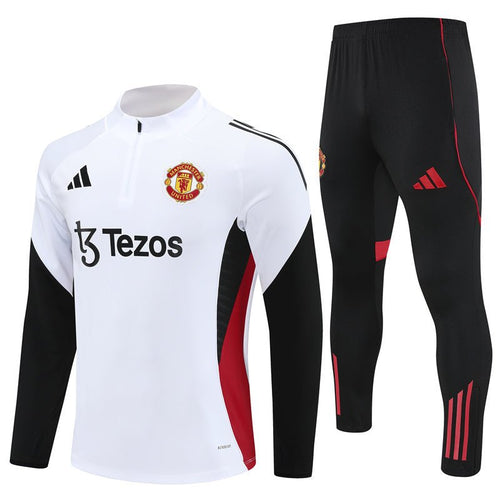 Manchester United Trainingsanzug 25/26 Herren Jacke Weiß und Hose
