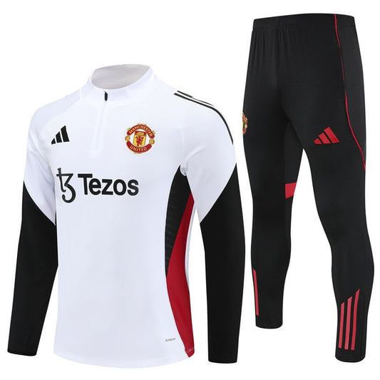 Manchester United Trainingsanzug 25/26 Herren Jacke Weiß und Hose