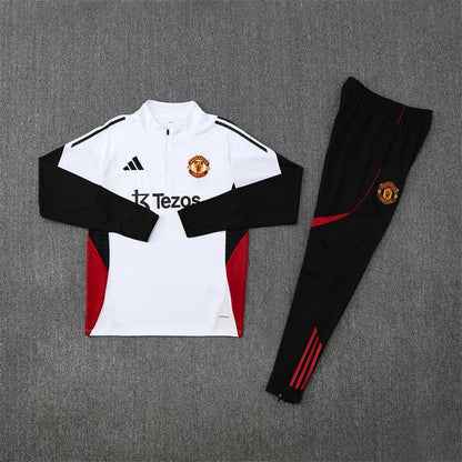 Manchester United Trainingsanzug 25/26 Herren Jacke Weiß und Hose