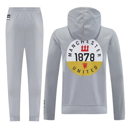 Manchester United Trainingsanzug 25/26 Jacke und Hose Herren Grau