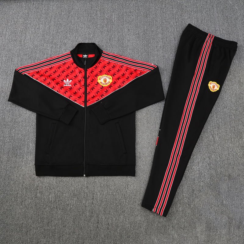 Manchester United Trainingsanzug 25/26 Jacke und Hose Herren Schwarz