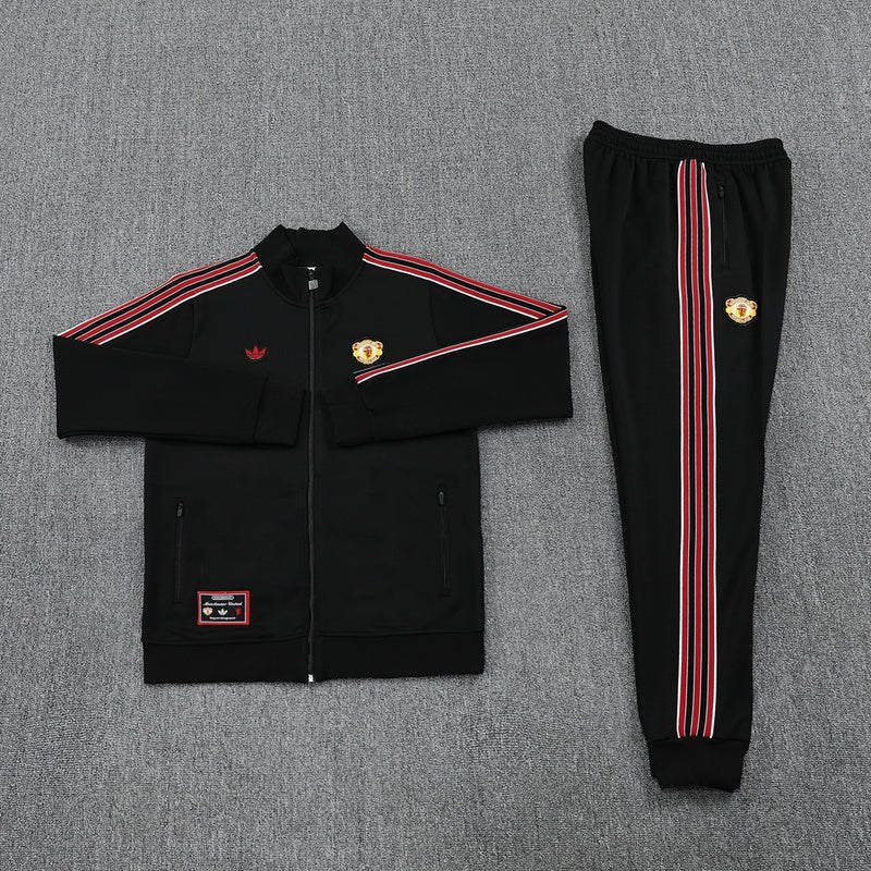 Manchester United Trainingsanzug Jacke und Hose 25/26 Herren Schwarz