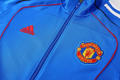 Manchester United Trainingsanzug Jacke Blau und Hose 25/26 Herren