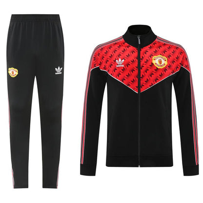 Manchester United Trainingsanzug 25/26 Jacke und Hose Herren Schwarz