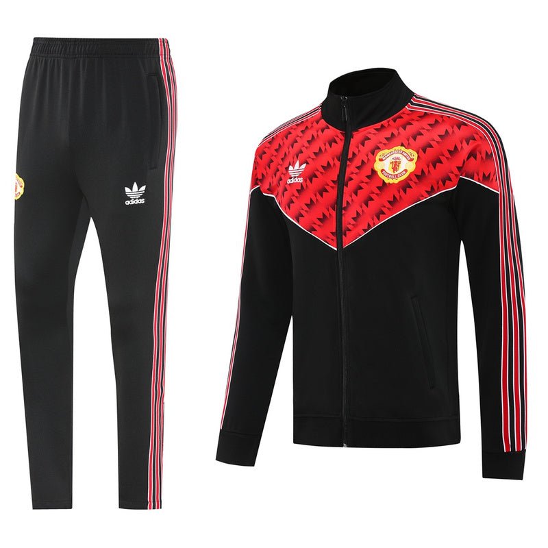 Manchester United Trainingsanzug 25/26 Jacke und Hose Herren Schwarz