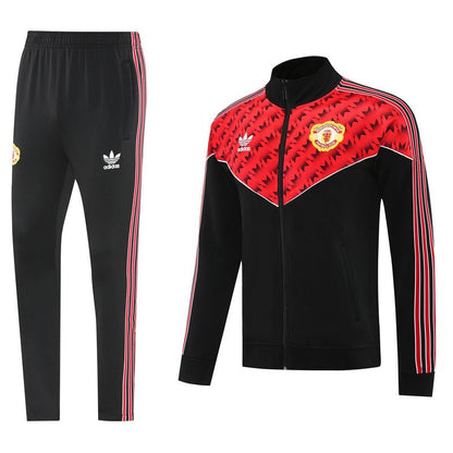 Manchester United Trainingsanzug 25/26 Jacke und Hose Herren Schwarz