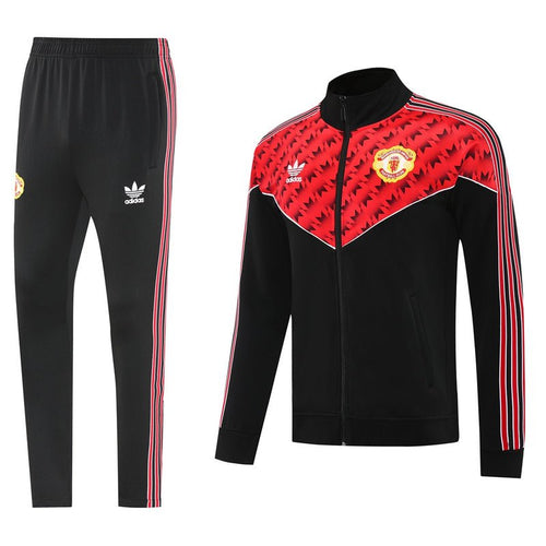 Manchester United Trainingsanzug 25/26 Jacke und Hose Herren Schwarz