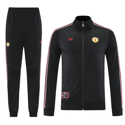 Manchester United Trainingsanzug Jacke und Hose 25/26 Herren Schwarz