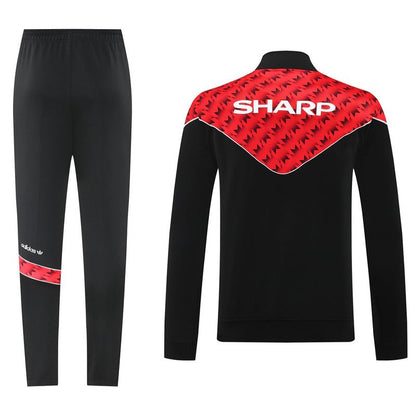 Manchester United Trainingsanzug 25/26 Jacke und Hose Herren Schwarz