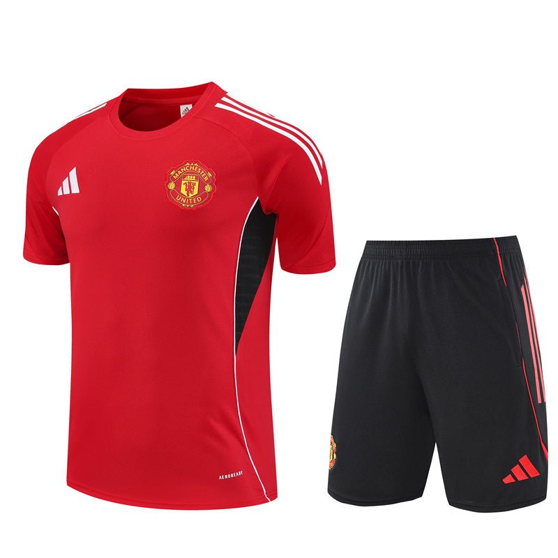Manchester United Trainingsset 25/26 Trikot Rot und Shorts Schwarz