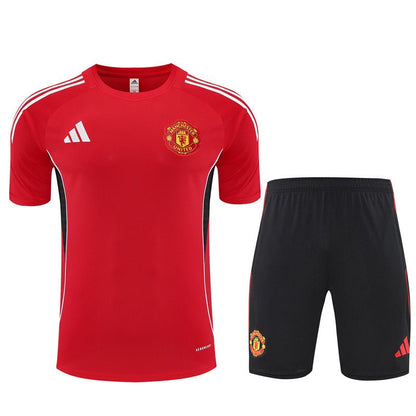 Manchester United Trainingsset 25/26 Trikot Rot und Shorts Schwarz