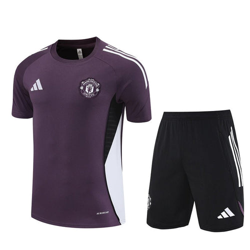 Manchester United Trainingsset 25/26 Trikot Lila und Shorts
