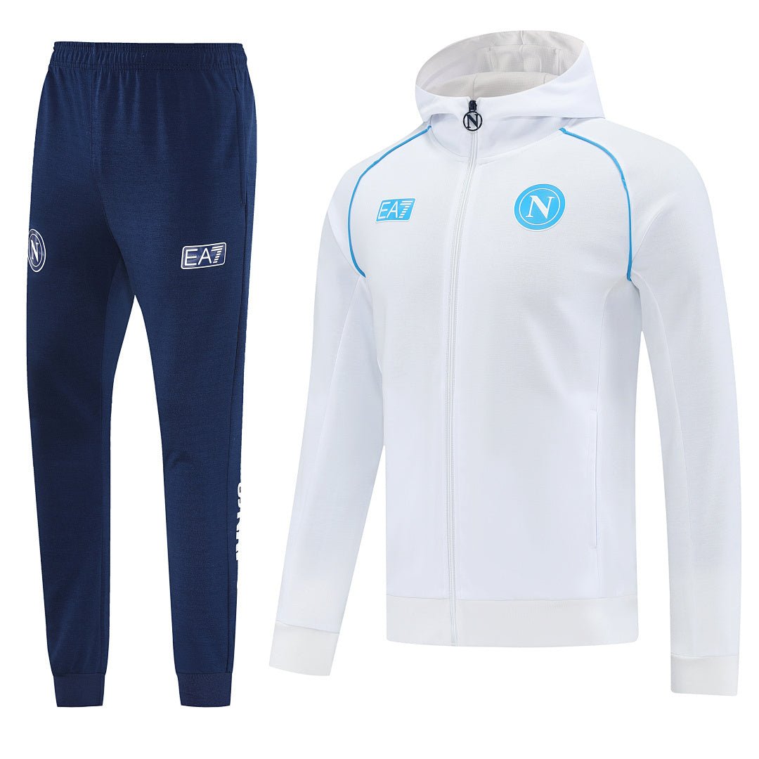 Napoli Trainingsanzug 25/26 Windacke Weiß und Hose Dunkelblau