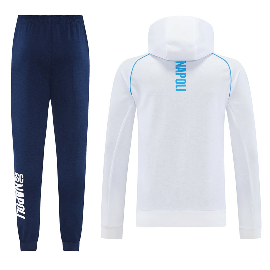 Napoli Trainingsanzug 25/26 Windacke Weiß und Hose Dunkelblau