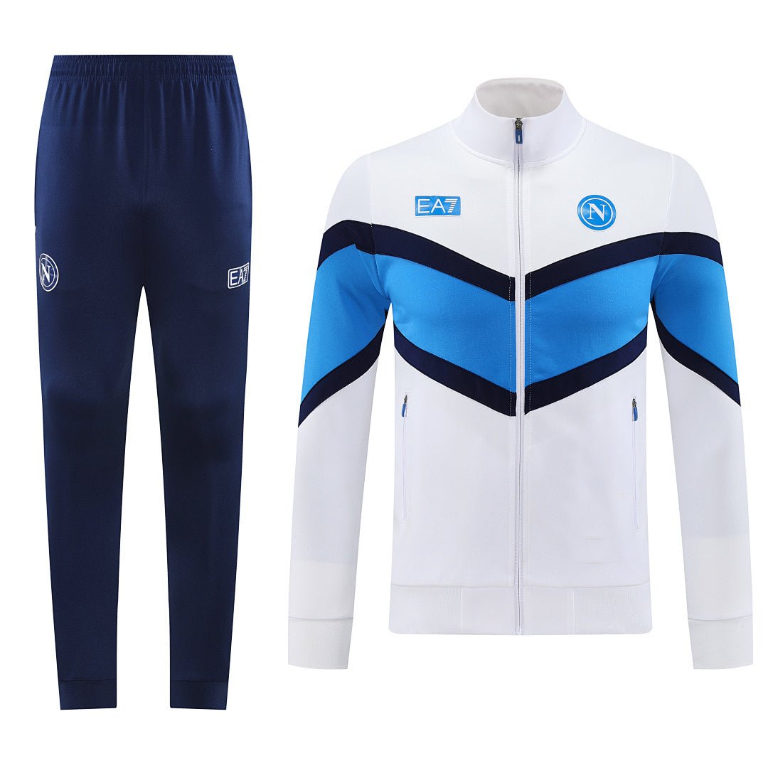 Napoli Trainingsanzug 25/26 Jacke Weiß und Hose Blau Herren