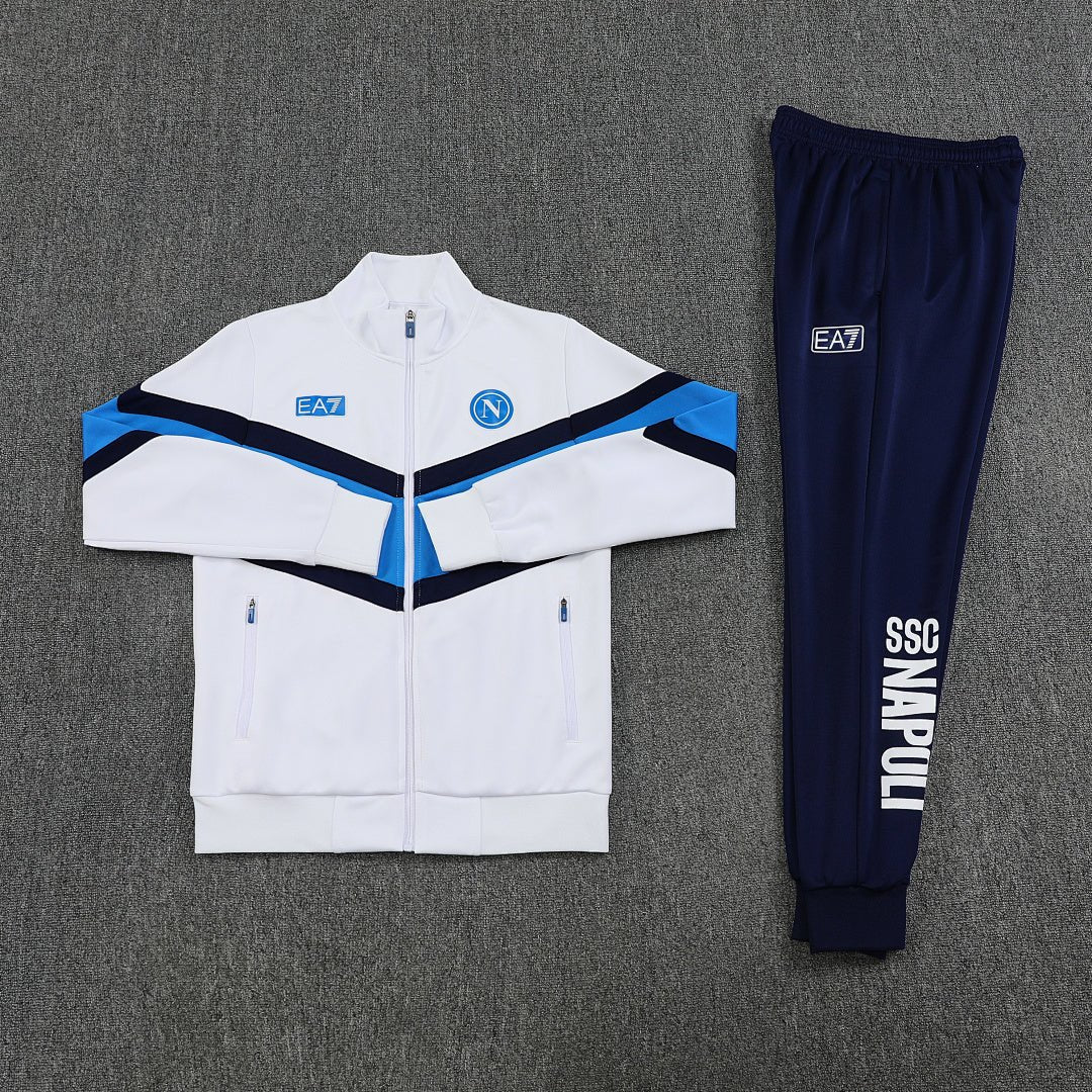 Napoli Trainingsanzug 25/26 Jacke Weiß und Hose Blau Herren