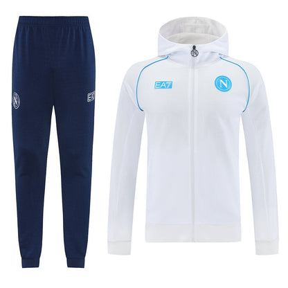Napoli Trainingsanzug 25/26 Windacke Weiß und Hose Dunkelblau