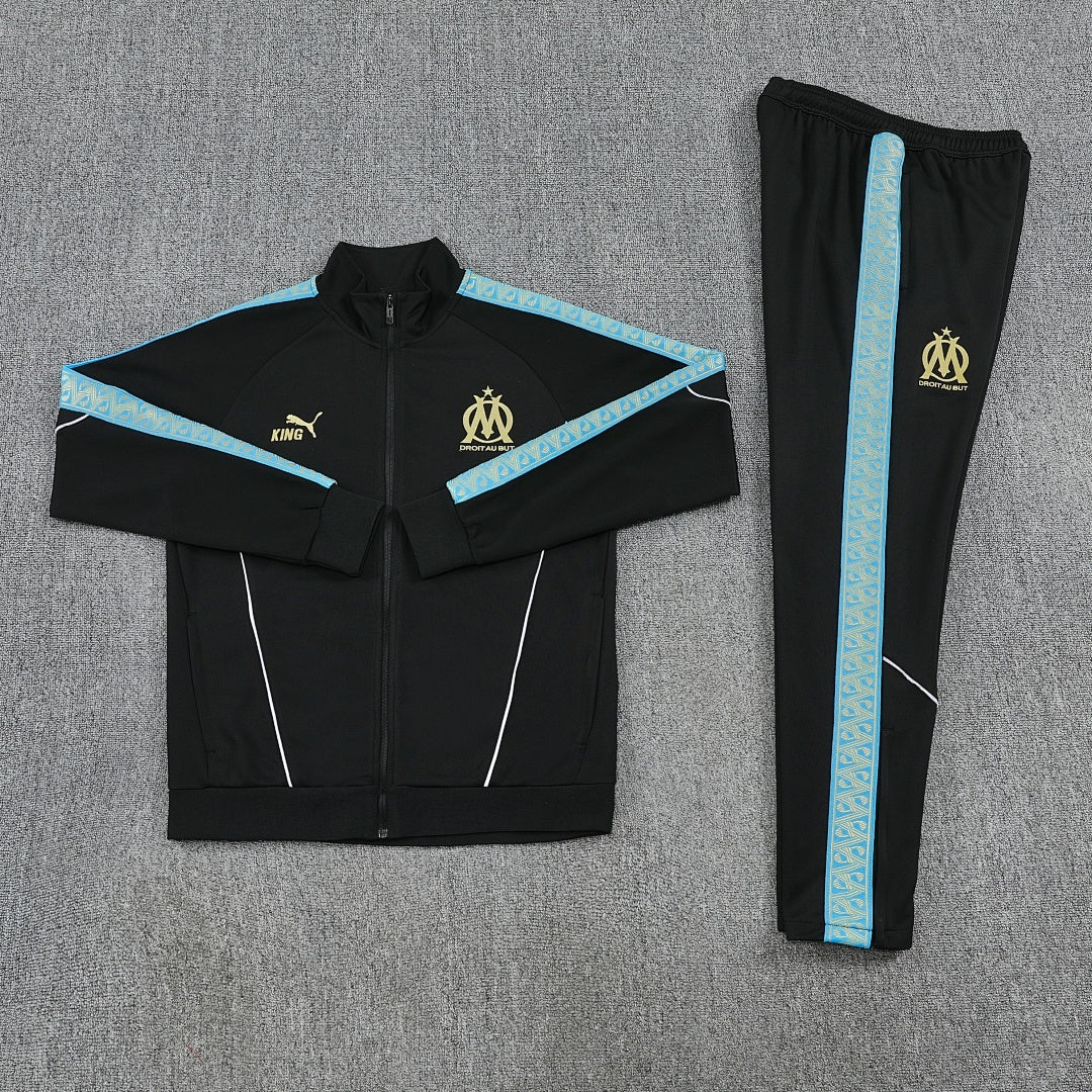 Olympique de Marseille Trainingsanzug 25/26 Jacke und Hose Schwarz