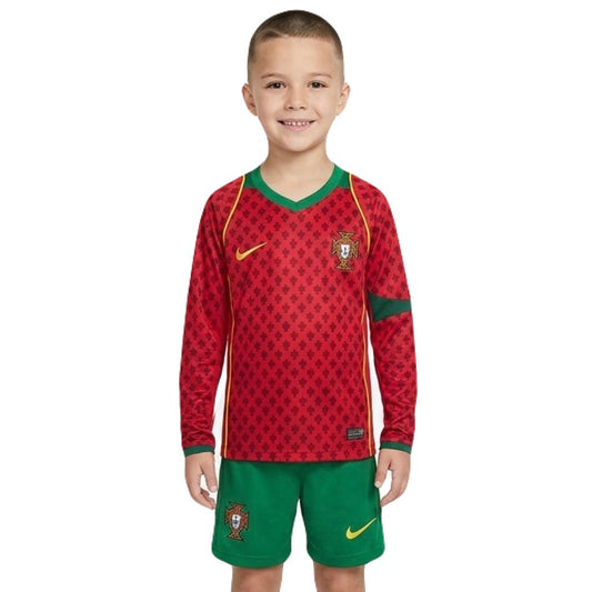 Portugal Kinder-Set Heimtrikot Langarm 2004 Trikot und Shorts (Retro)