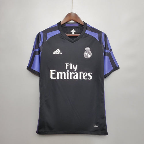 Real Madrid Dritttrikot 15/16 Herren Fan-Version Schwarz (Retro)