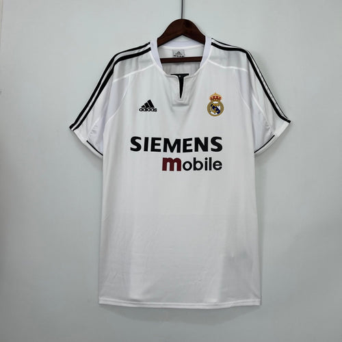 Real Madrid Heimtrikot 03/04 Herren Fan-Version Weiß (Retro)