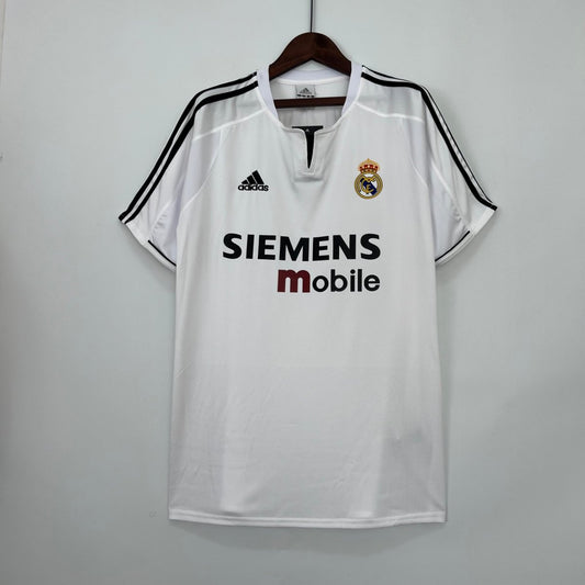 Real Madrid Heimtrikot 03/04 Herren Fan-Version Weiß (Retro)