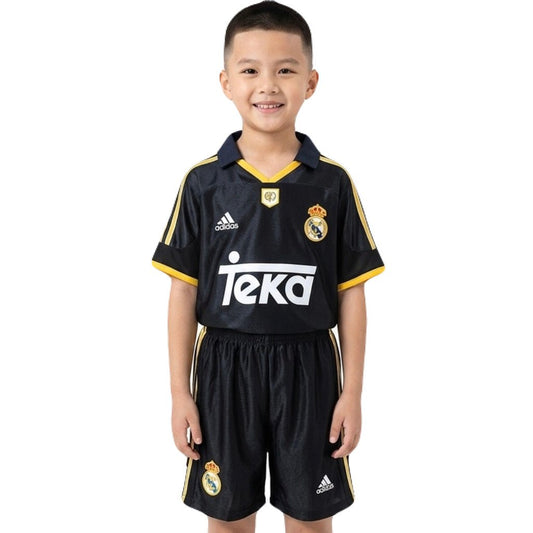Real Madrid Kinder-Set Auswärtstrikot 1998/00 Trikot und Shorts (Retro)