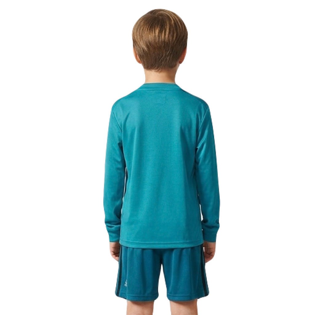 Real Madrid Kinder-Set Auswärtstrikot Langarm 2017/18 Trikot und Shorts (Retro)