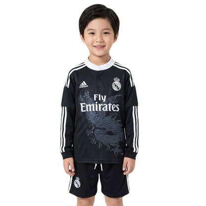 Real Madrid Kinder-Set Drittetrikot Langarm 2014/15 Trikot und Shorts (Retro)